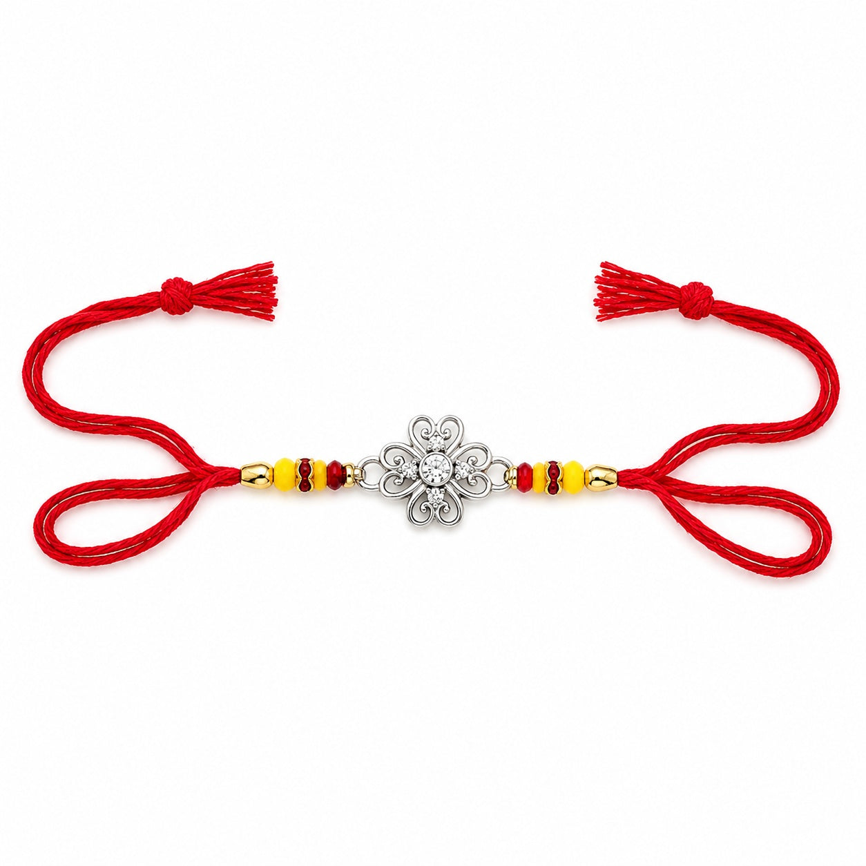 Petal Gleam Silver Rakhi