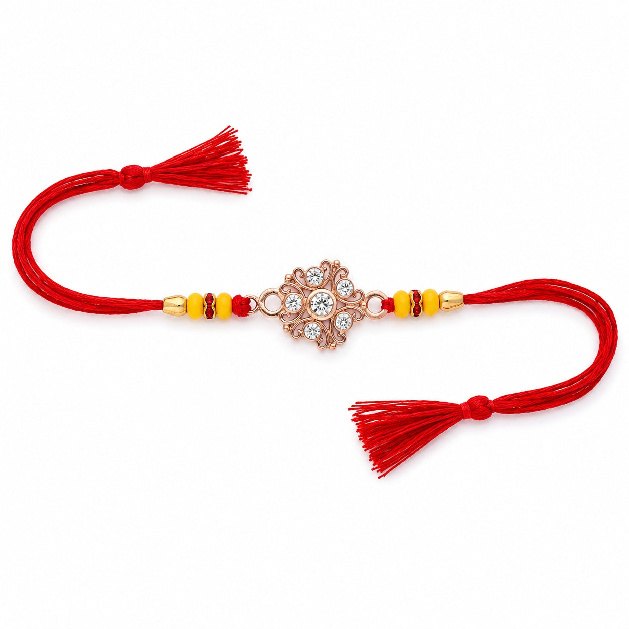 Aurelia Rose Gold Coated Silver Rakhi
