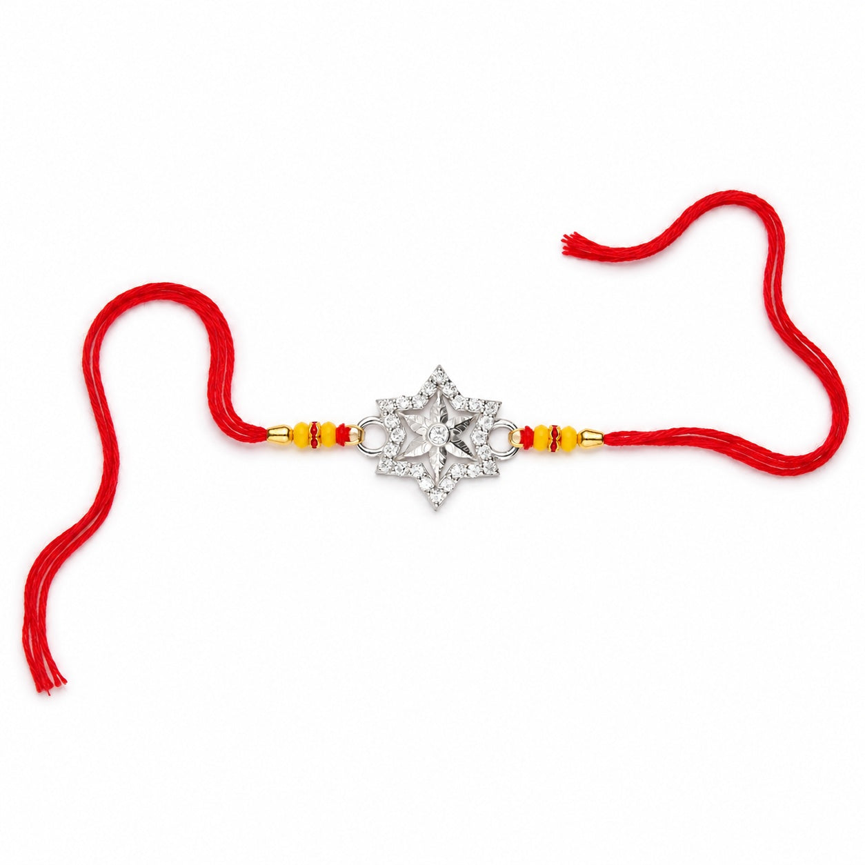 Sparkling Star Silver Rakhi