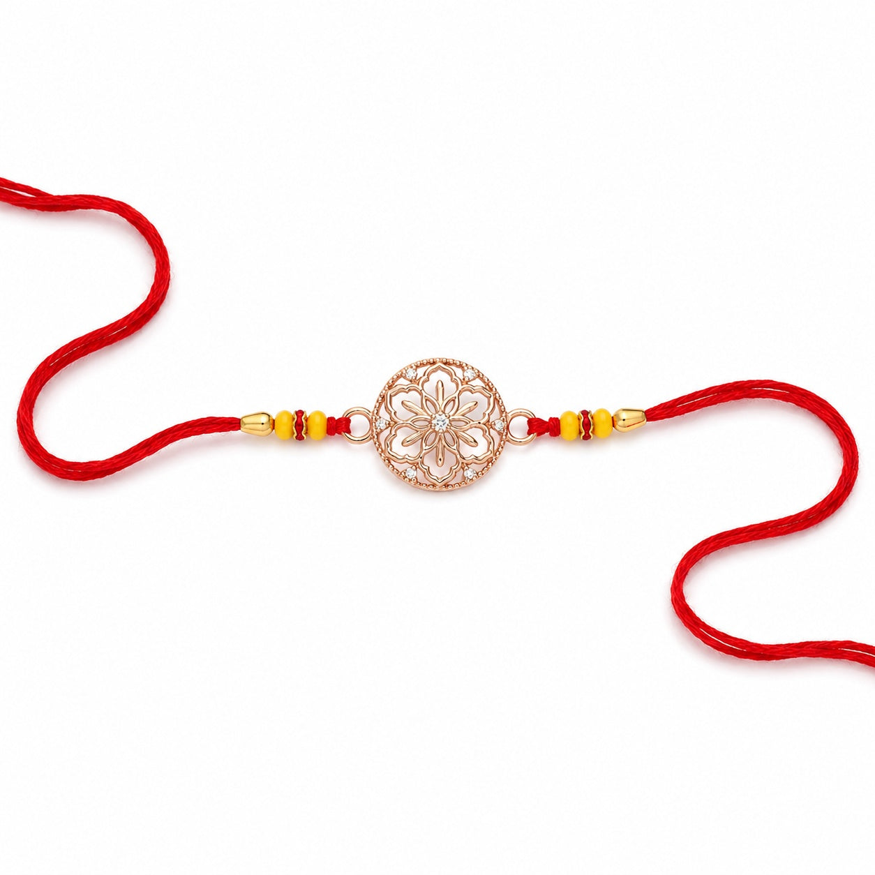 Prerna Rose Gold Coated Silver Rakhi
