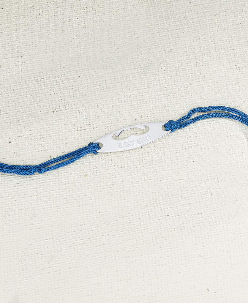 Best Bro Silver Rakhi Bracelet Blue
