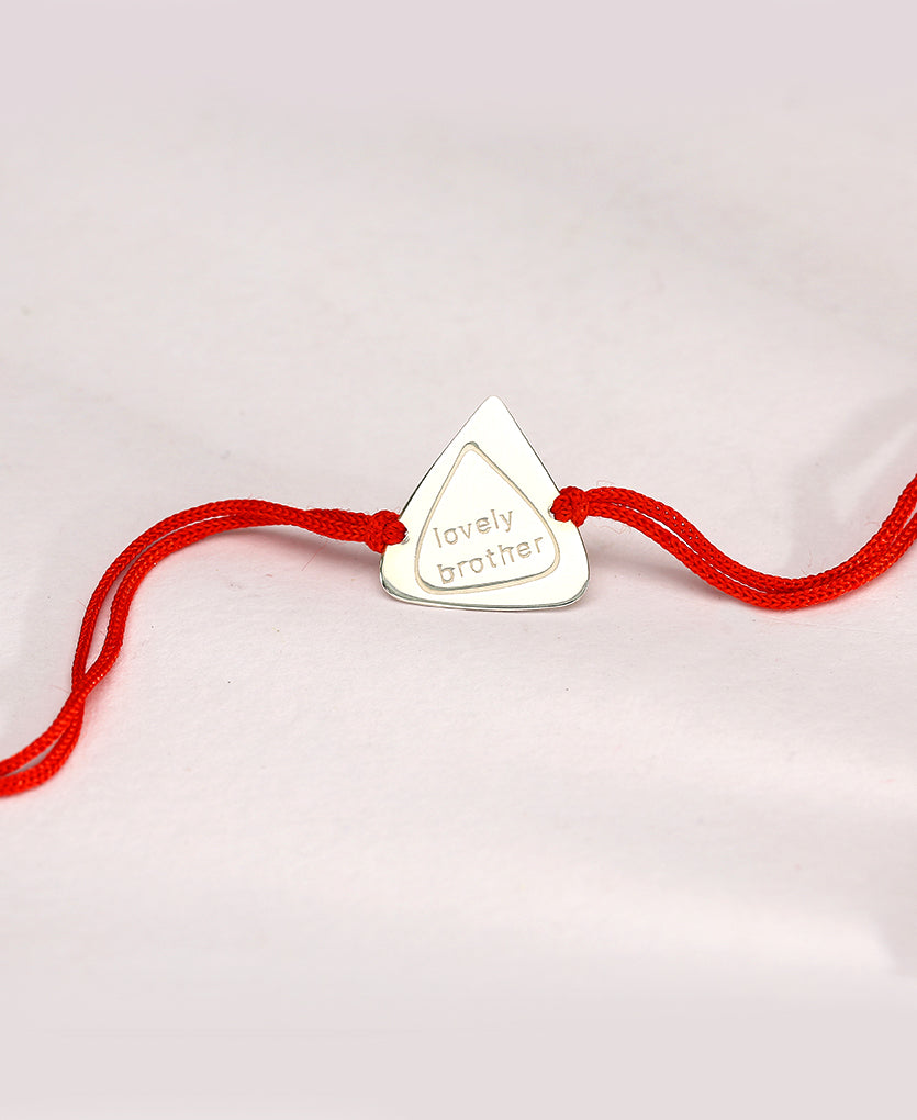 Lovely Brother Silver Rakhi Bracelet