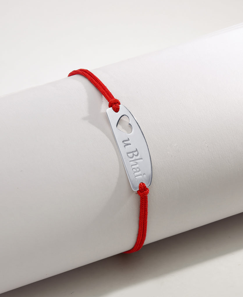 Love you Bhai Silver Rakhi Bracelet