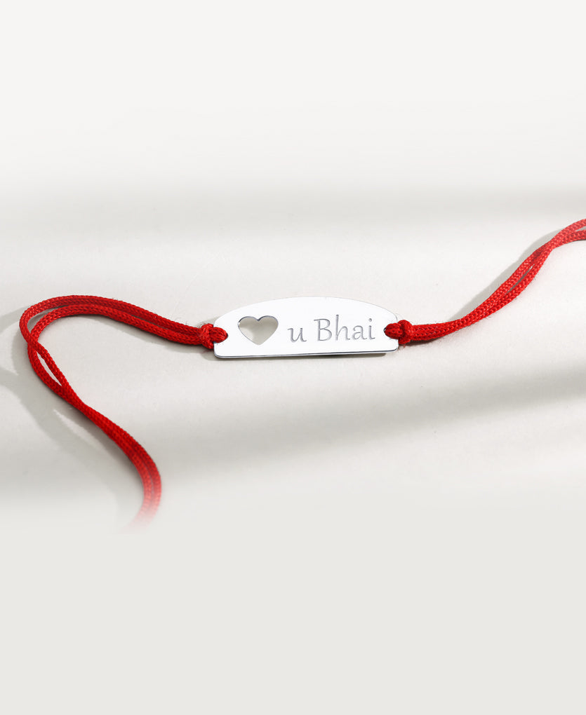 Love you Bhai Silver Rakhi Bracelet
