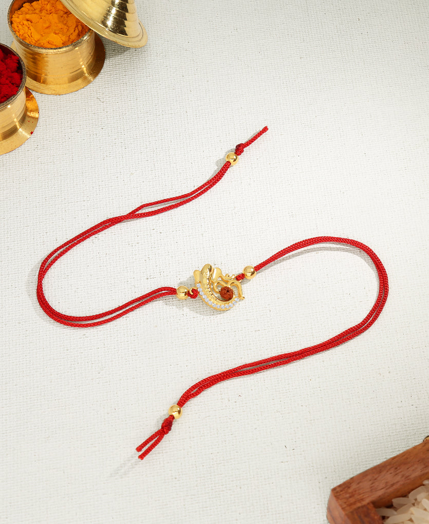 Om Ganesha Silver Rakhi Bracelet