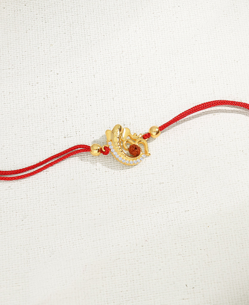 Om Ganesha Silver Rakhi Bracelet
