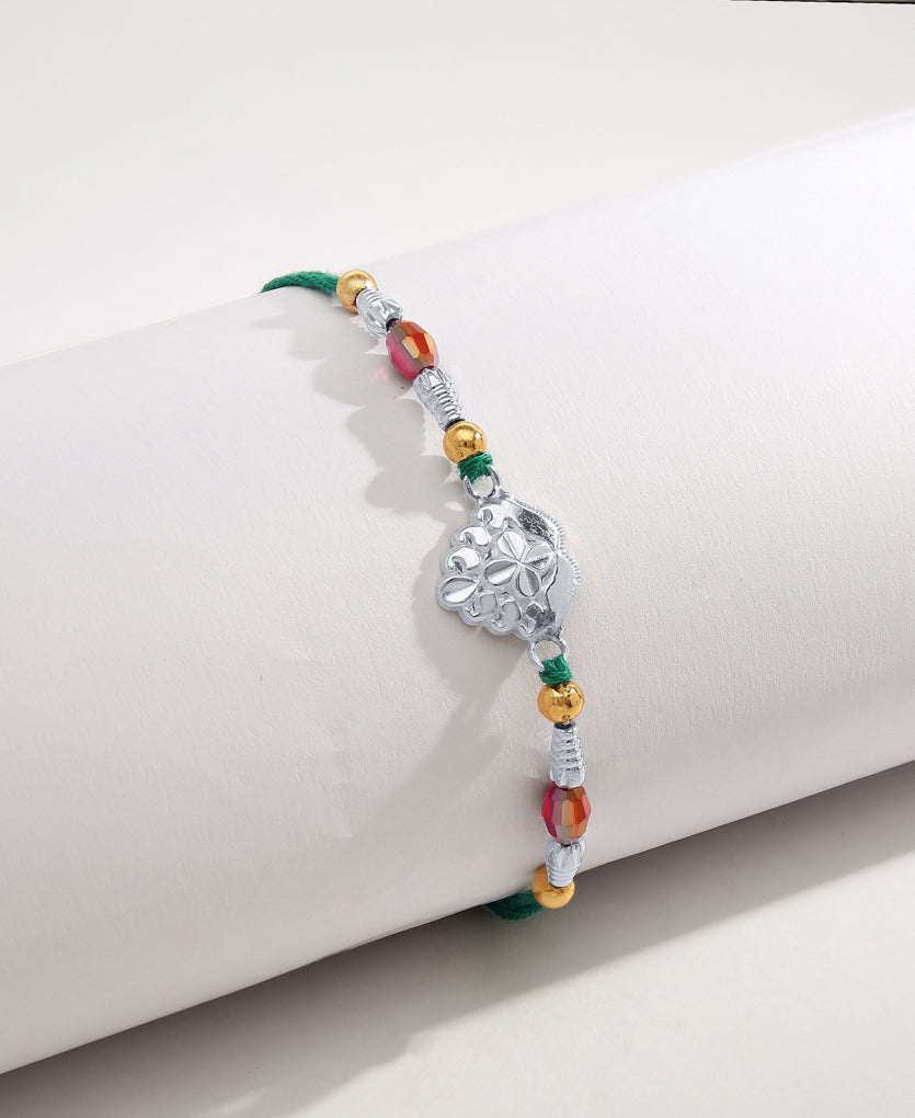 Classic Threads Silver Rakhi Bracelet