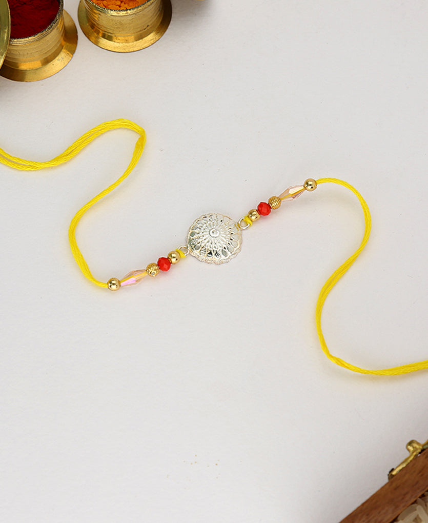 Blossom Mandala Silver Rakhi Bracelet