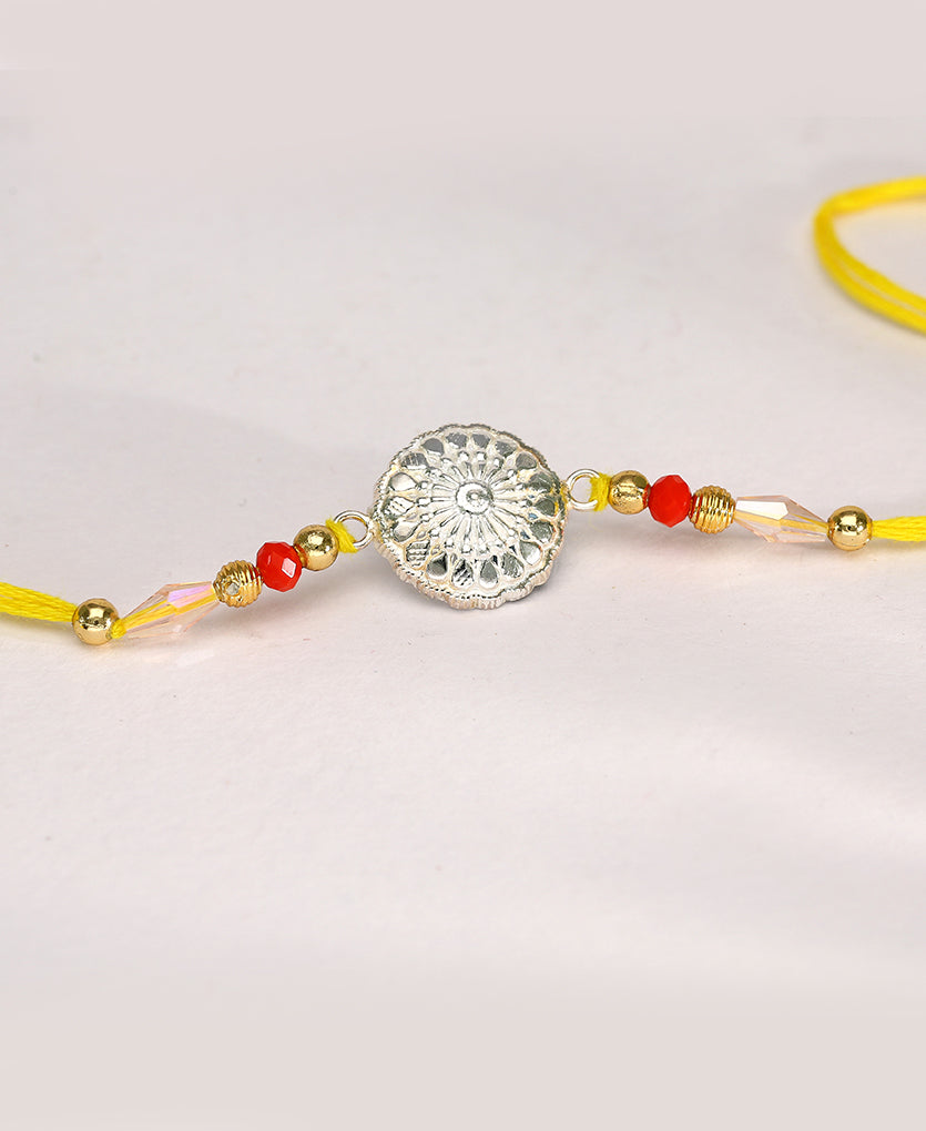 Blossom Mandala Silver Rakhi Bracelet
