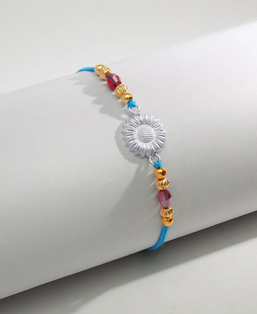 Nakshi Silver Rakhi Bracelet