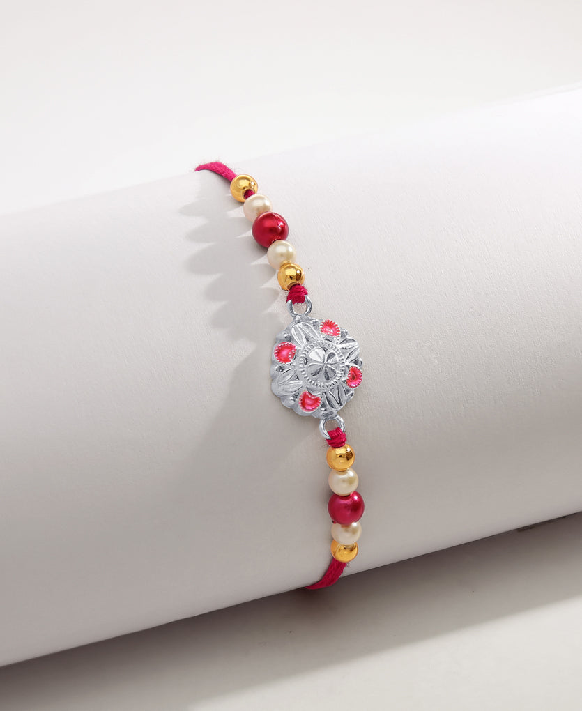 Sterling Shield Silver Rakhi Bracelet