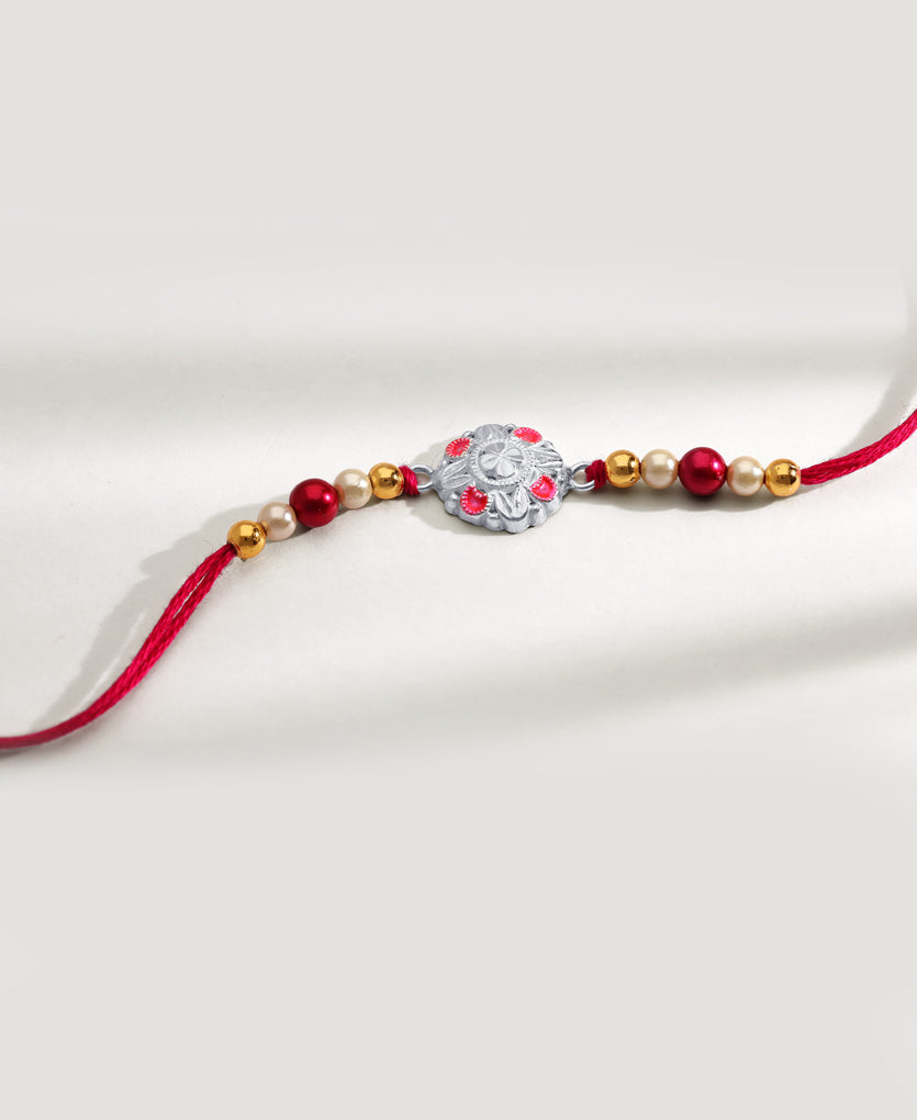 Sterling Shield Silver Rakhi Bracelet