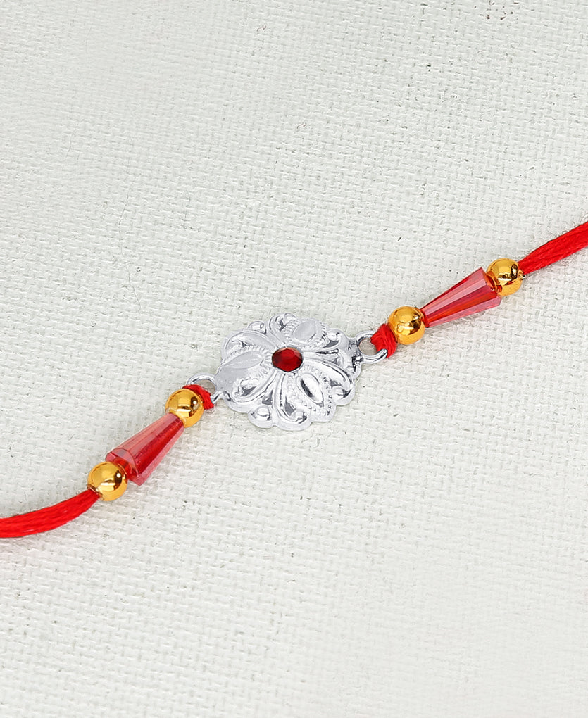 Simple Charm Silver Rakhi Bracelet