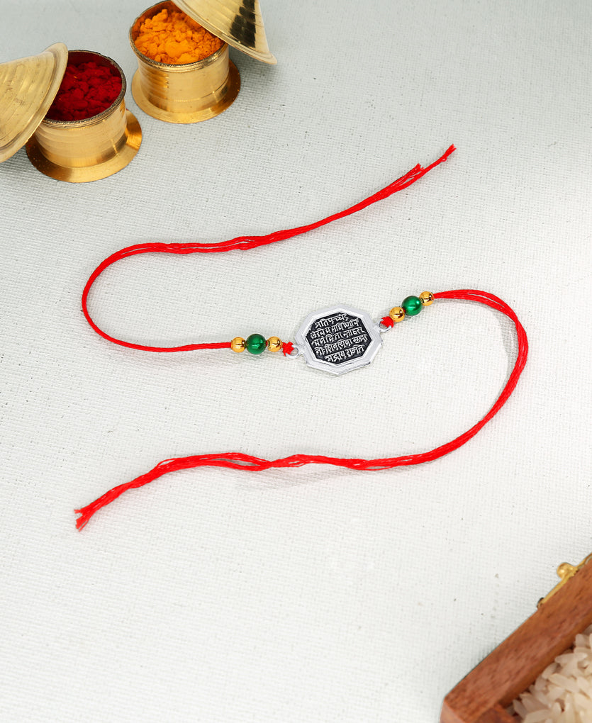 Shiv Mudra Silver Rakhi Bracelet