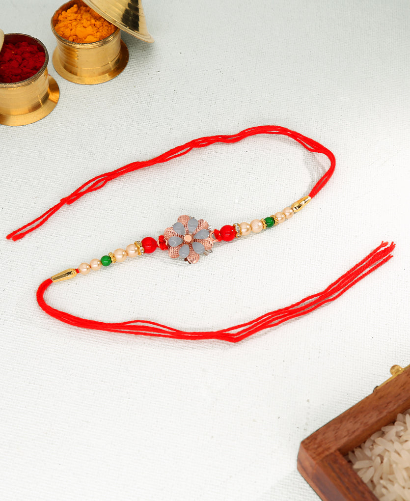 Blue Stone Silver Rakhi Bracelet