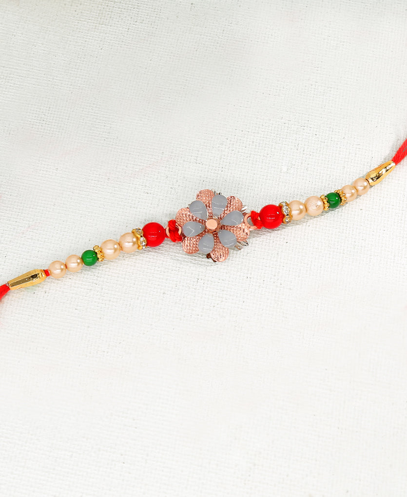 Blue Stone Silver Rakhi Bracelet