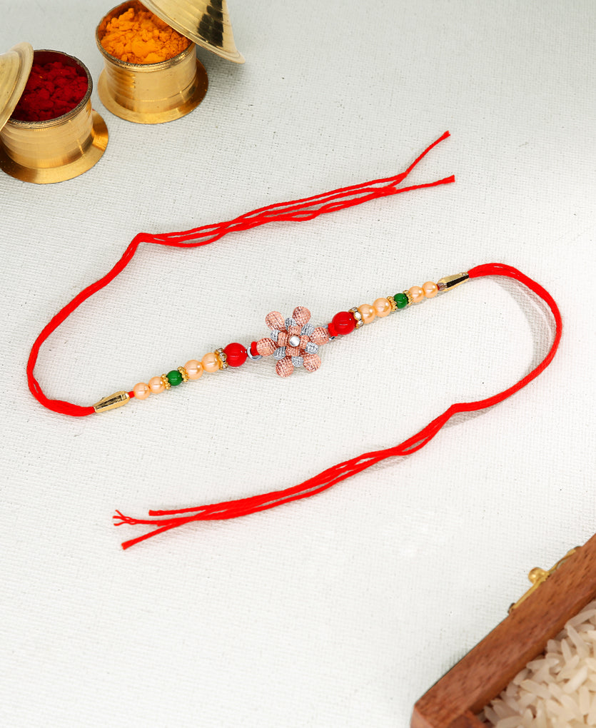 Petals Silver Rakhi Bracelet
