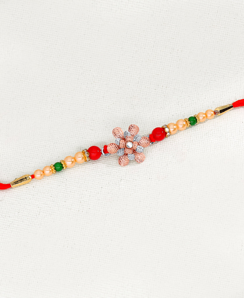 Petals Silver Rakhi Bracelet
