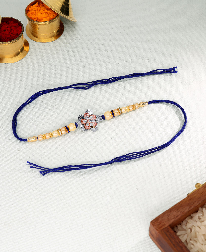 Corolla Silver Rakhi Bracelet