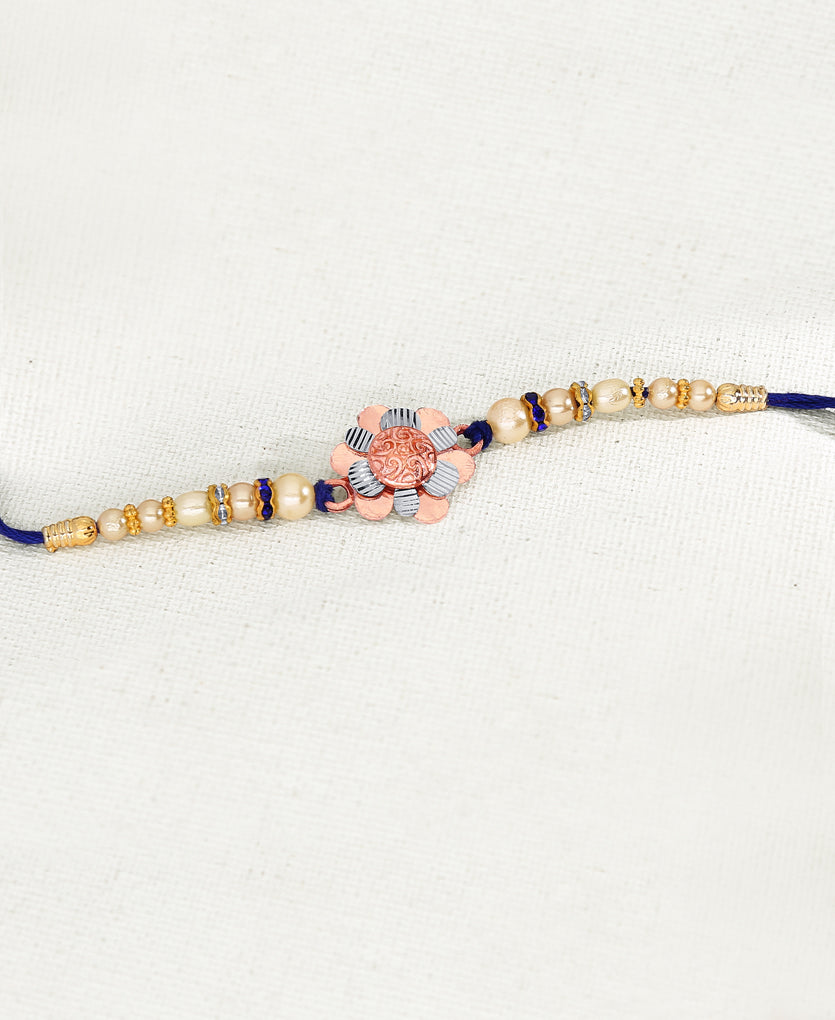 Floral Silver Rakhi Bracelet