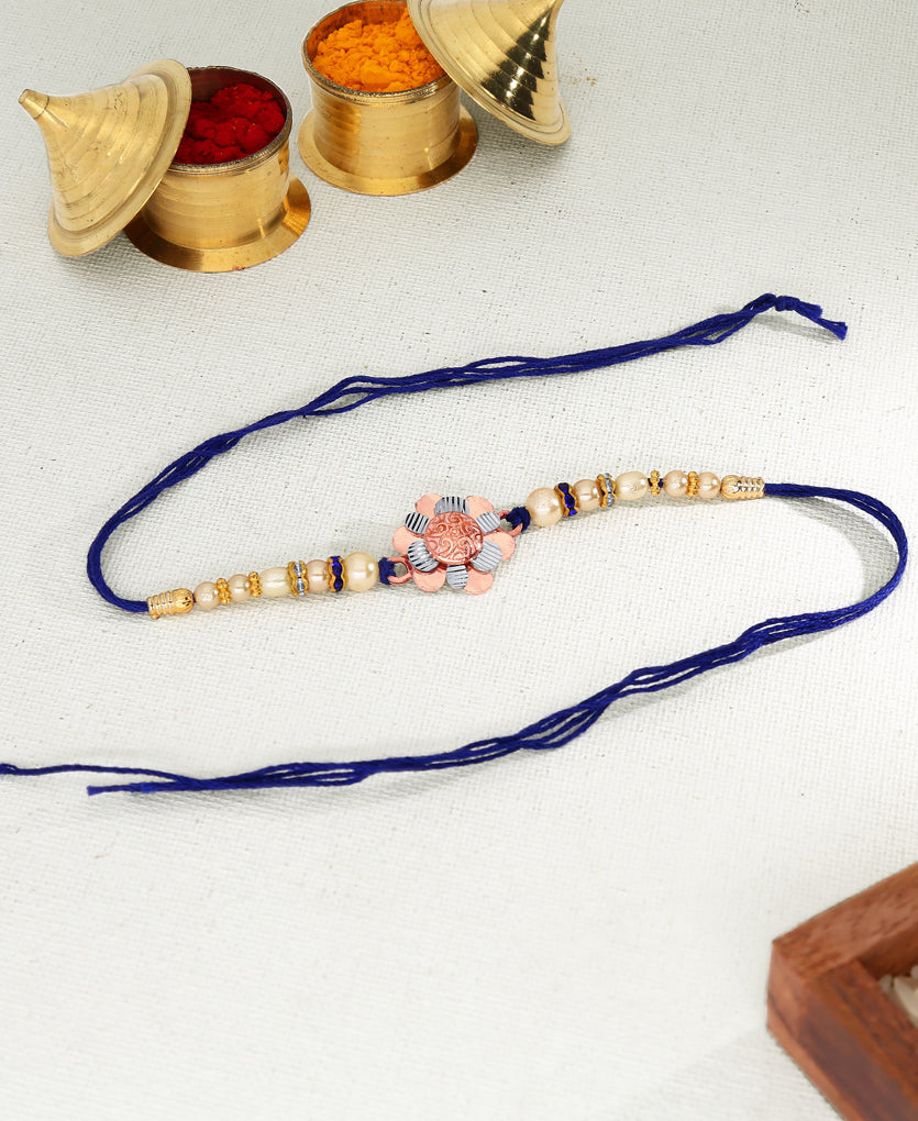 Floral Silver Rakhi Bracelet