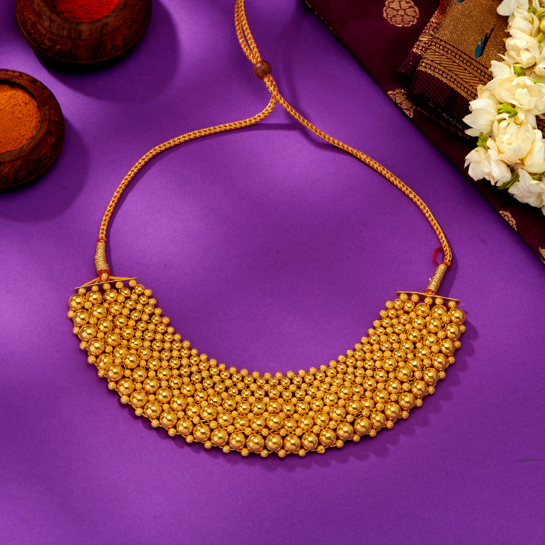 Swarajya Gold Short Necklace For Women