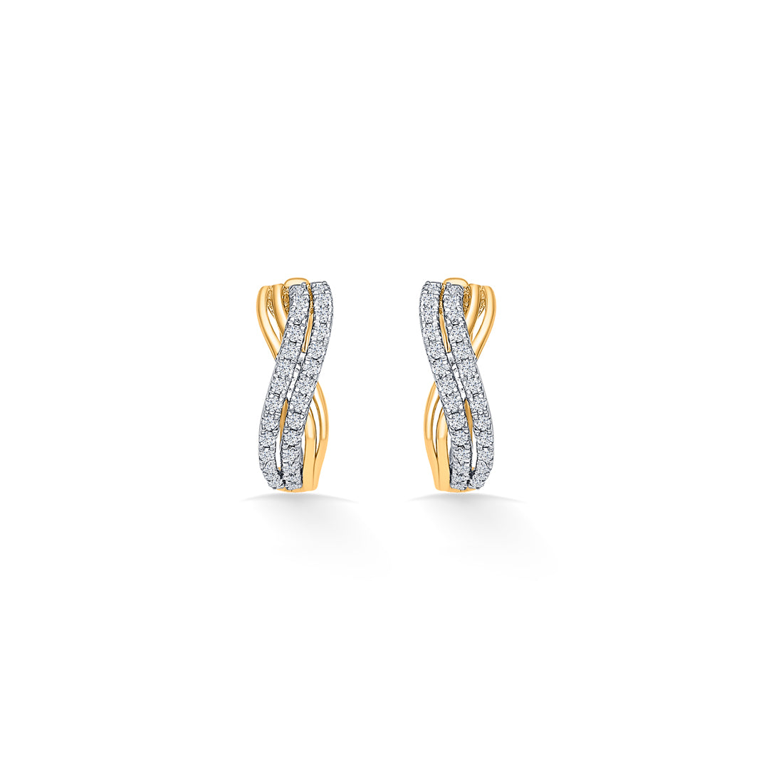 Candor Gold & Diamond Hoops & Huggies Earring For Women