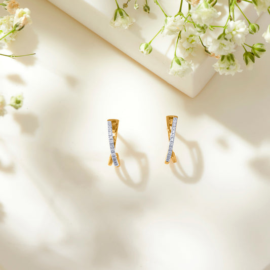 Serene Gold & Diamond Hoops & Huggies Earring For Women
