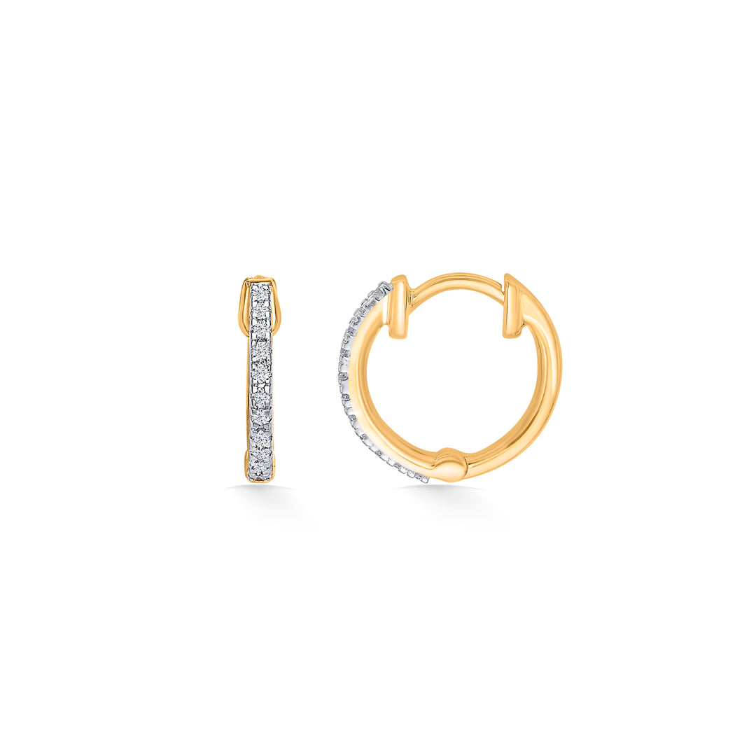 ring of radiance gold hoops & huggies earring for woman