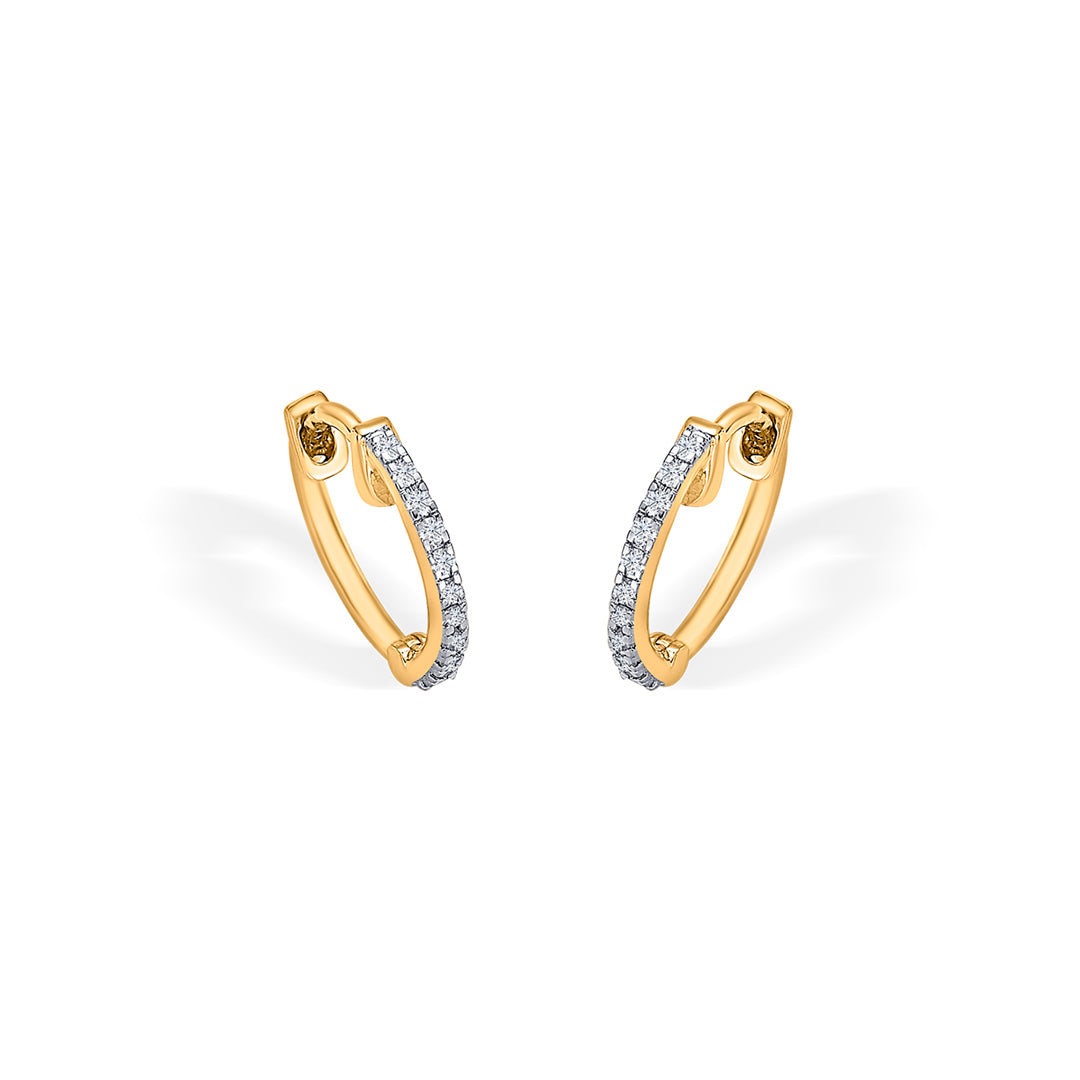 ring of radiance gold hoops & huggies earring for woman