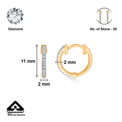 Ring of Radiance Gold Hoops & Huggies Earring For Woman