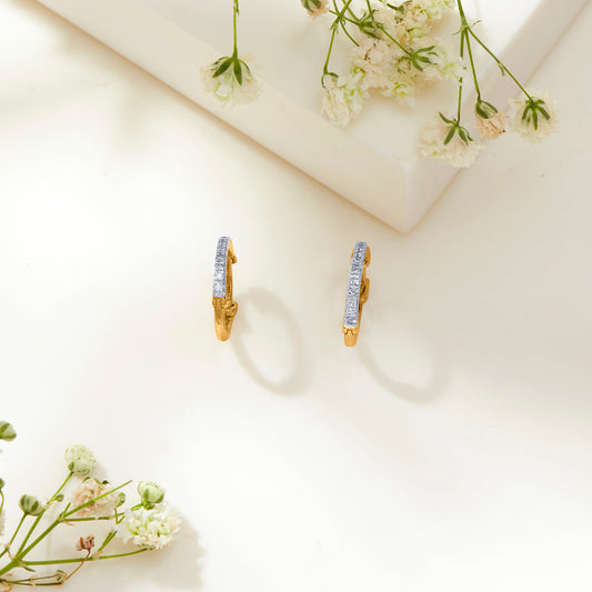 Ring of Radiance Gold Hoops & Huggies Earring For Woman