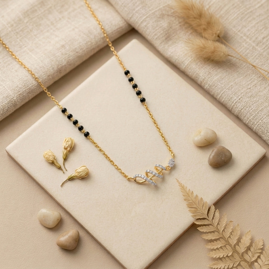 Helical Grace 9kt Diamond Mangalsutra