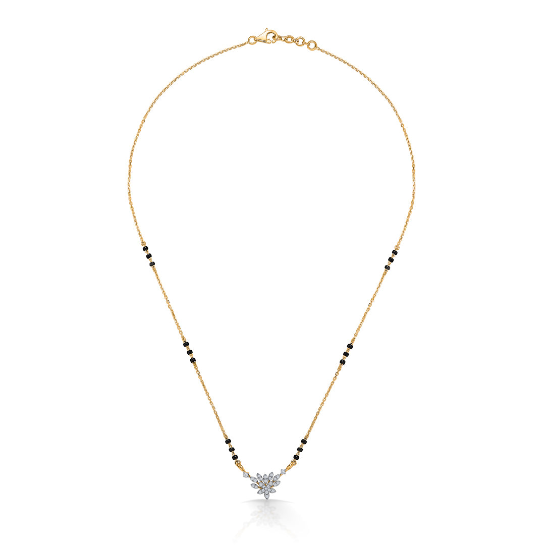 Flora's Touch Gold & Diamond Modern Mangalsutra For Women