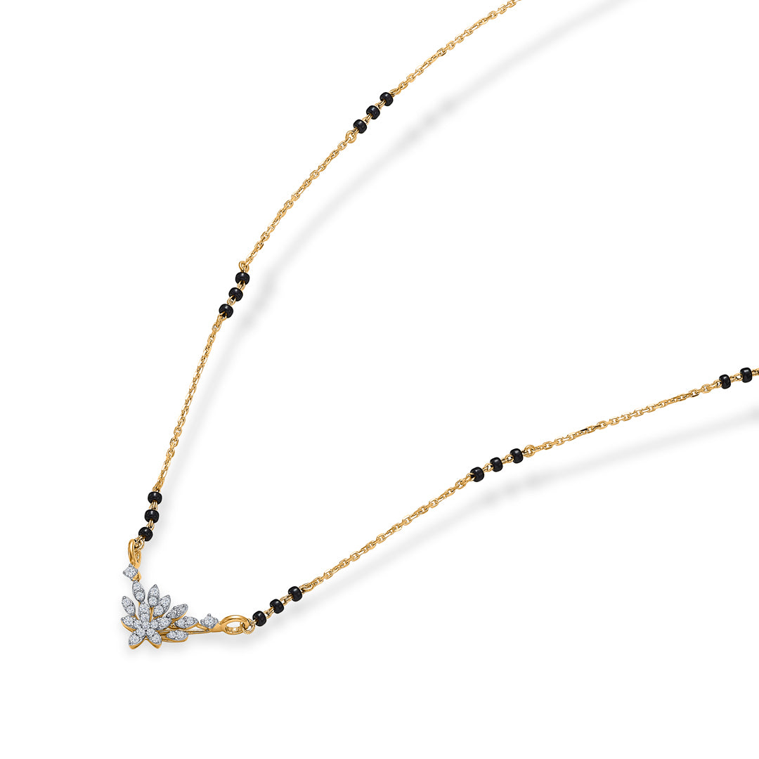 flora's touch gold & diamond modern mangalsutra for woman