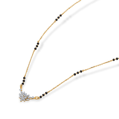 Flora's Touch Gold & Diamond Modern Mangalsutra For Woman