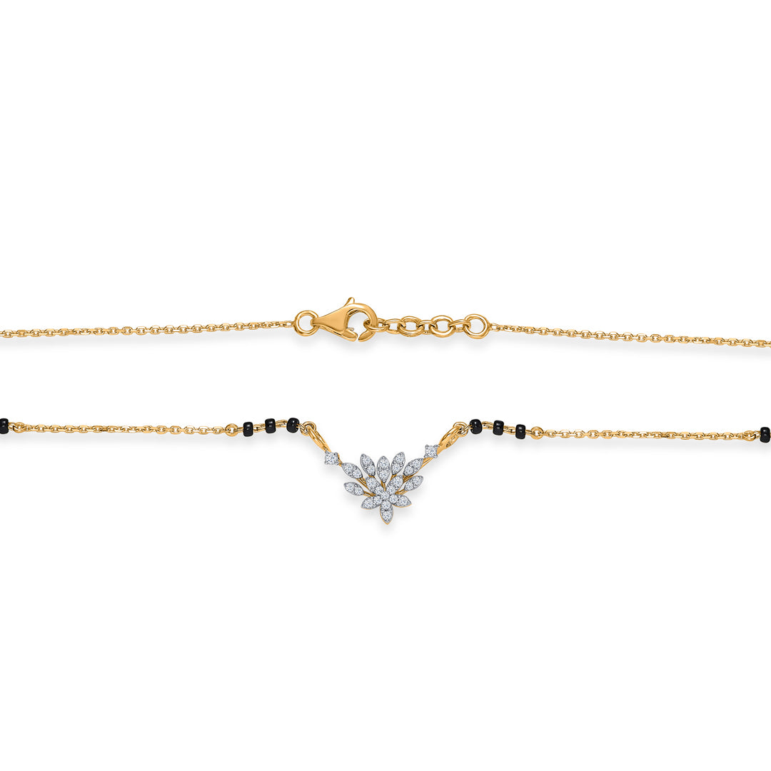 flora's touch gold & diamond modern mangalsutra for woman