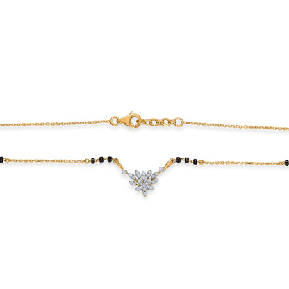 Flora's Touch Gold & Diamond Modern Mangalsutra For Woman