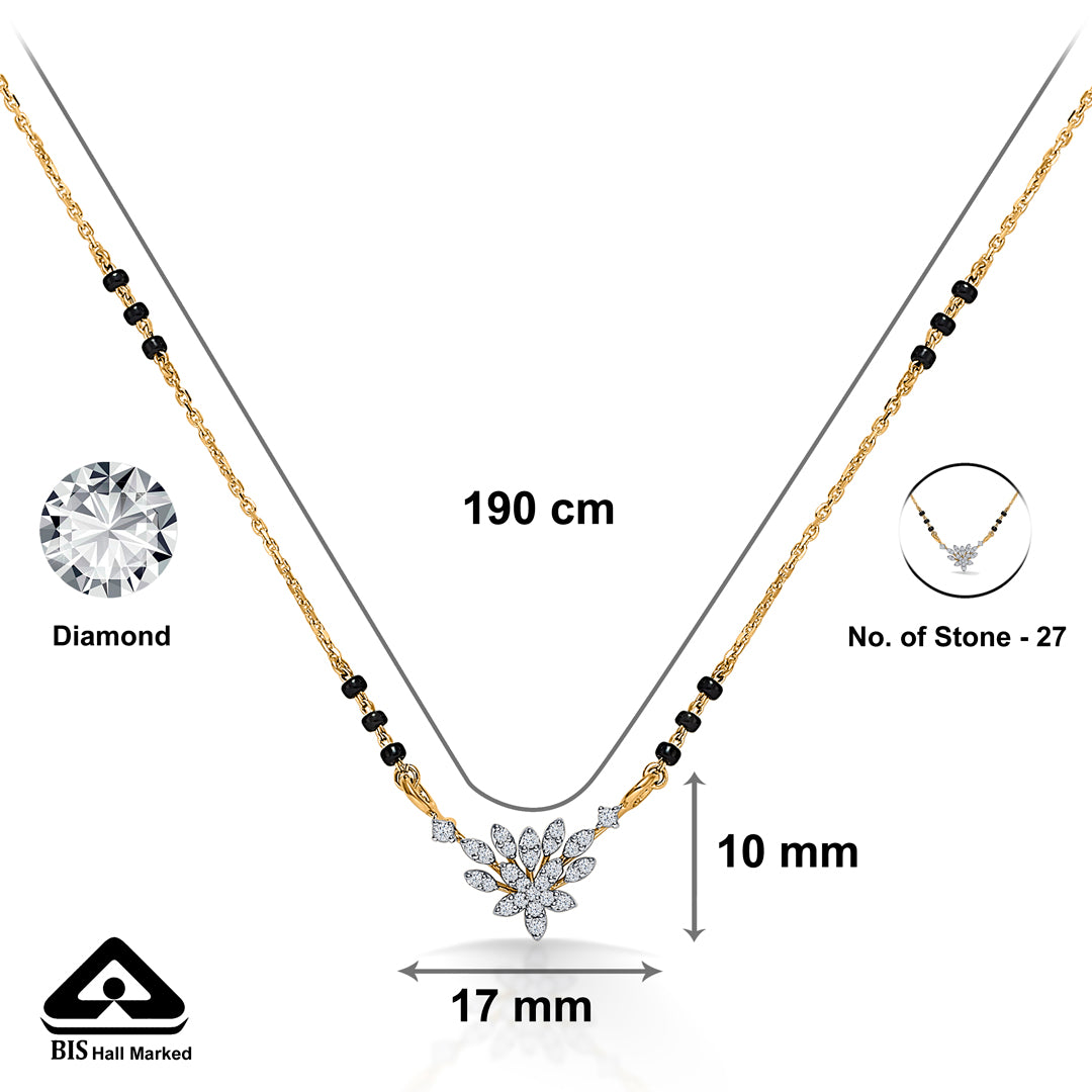 flora's touch gold & diamond modern mangalsutra for woman