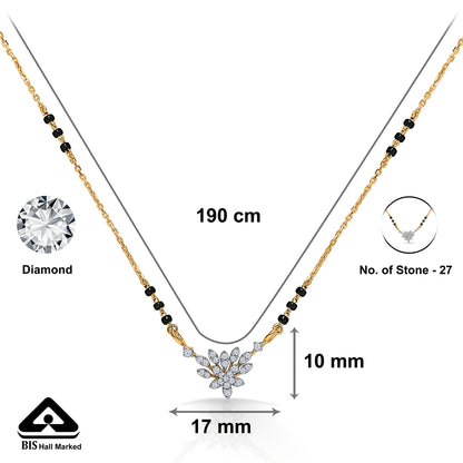 Flora's Touch Gold & Diamond Modern Mangalsutra For Woman