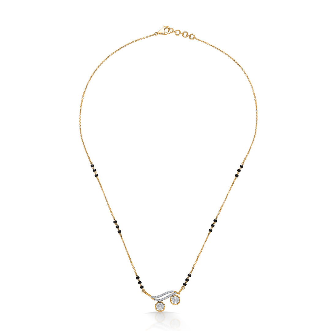 Brilliant Promise Wati-mani Gold & Diamond Modern Mangalsutra For Women