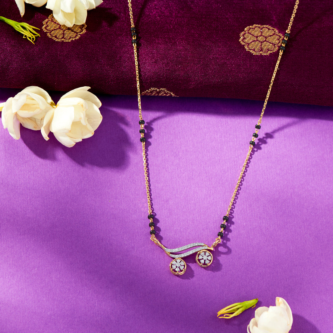 Brilliant Promise Wati-mani Gold & Diamond Modern Mangalsutra For Women