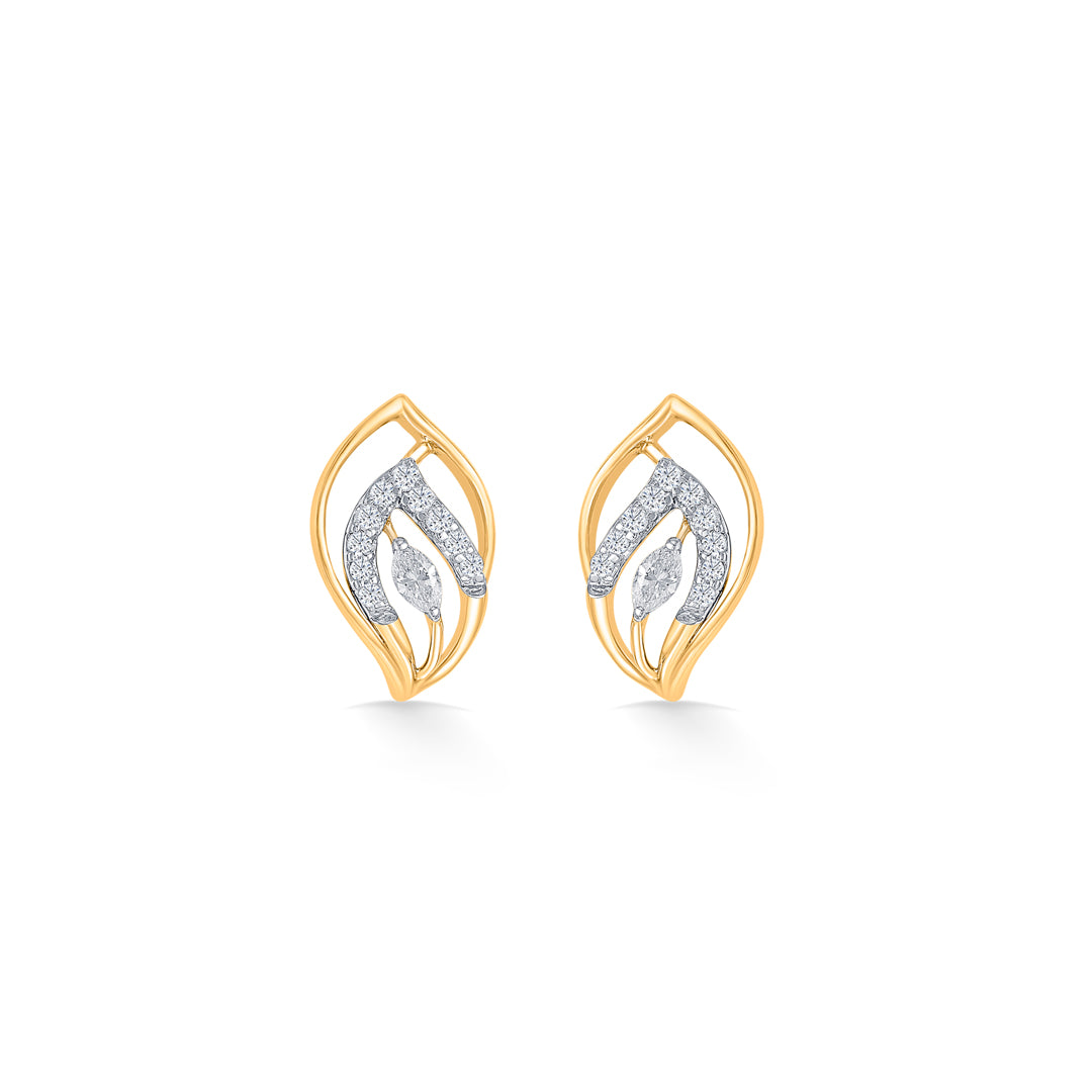 Forest Gleam Gold Stud Earring For Women