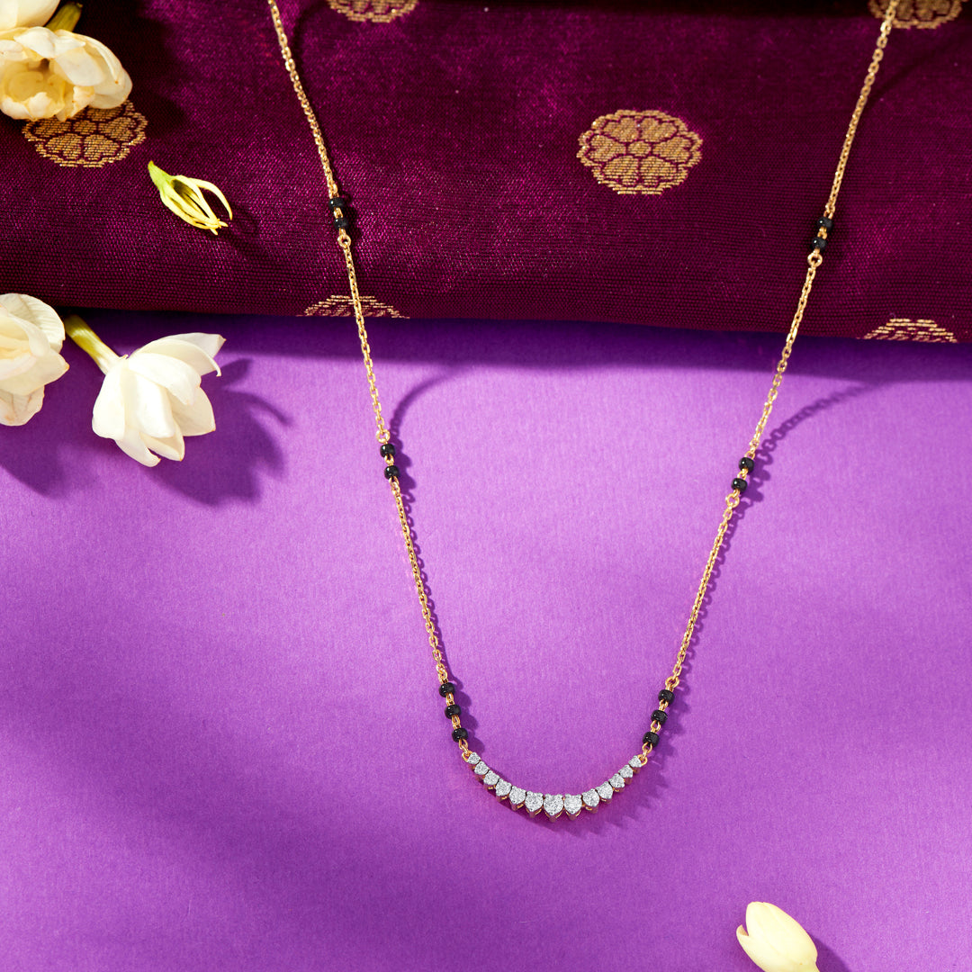 Sparkling Soul Gold & Diamond Modern Mangalsutra For Women