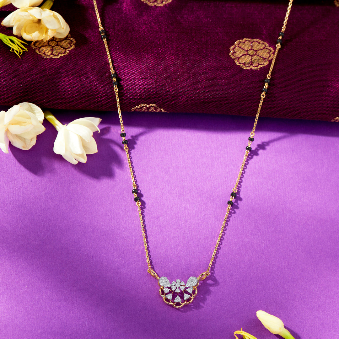 Botanic Bloom Gold & Diamond Modern Mangalsutra For Women