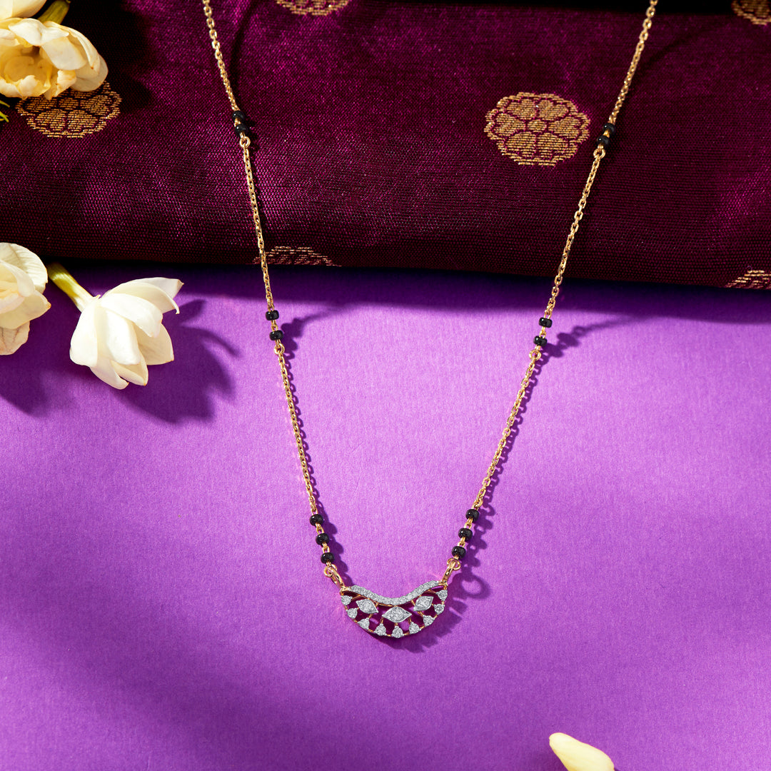 Sacred Seal Gold & Diamond Modern Mangalsutra For Women