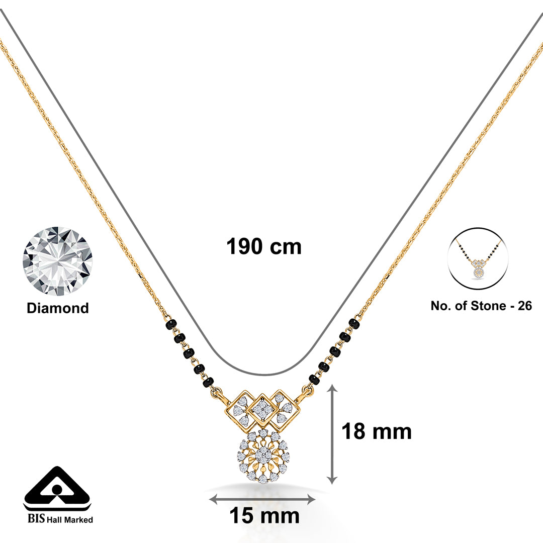 elivra spark gold & diamond modern mangalsutra