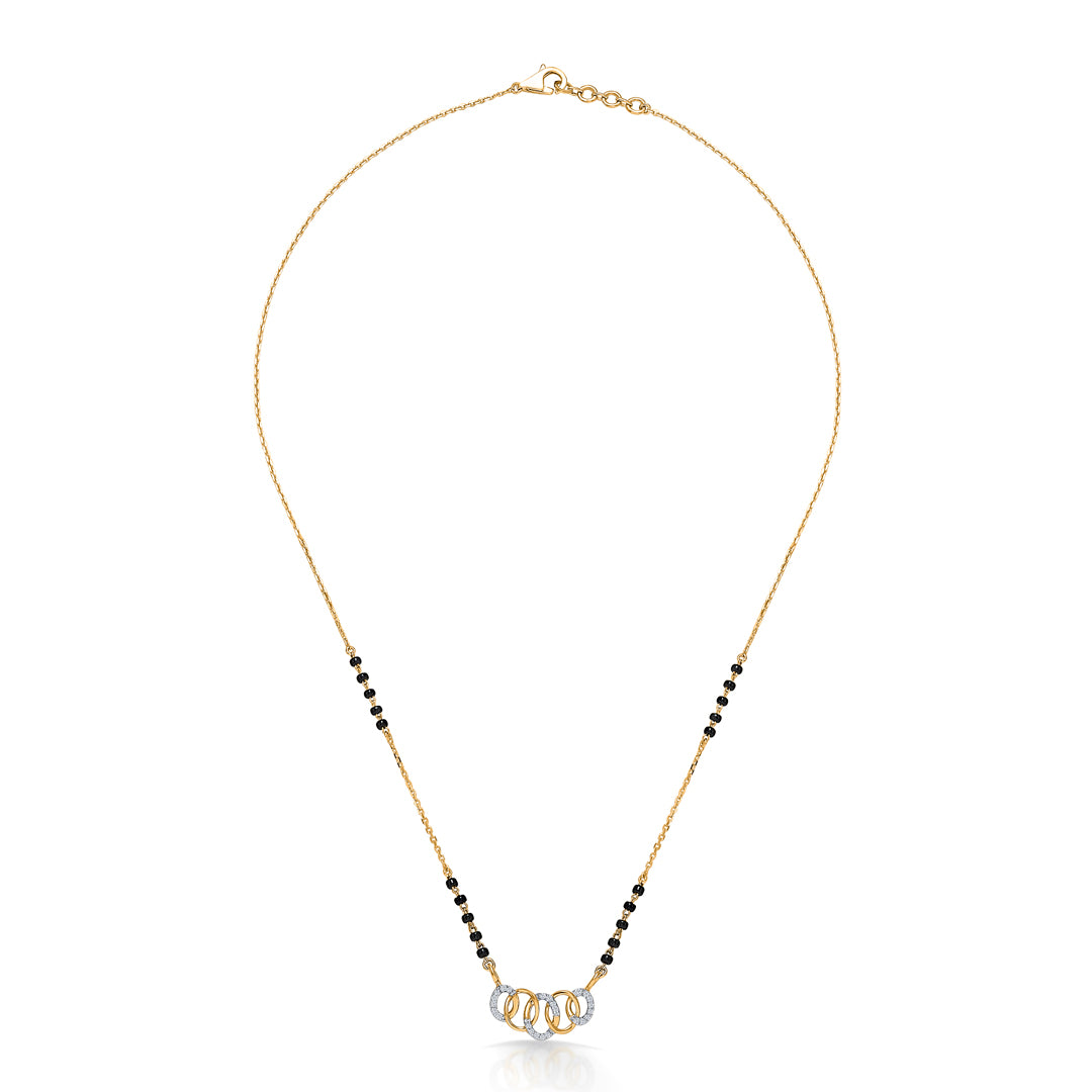 Angelic Glow Gold & Diamond Modern Mangalsutra For Women