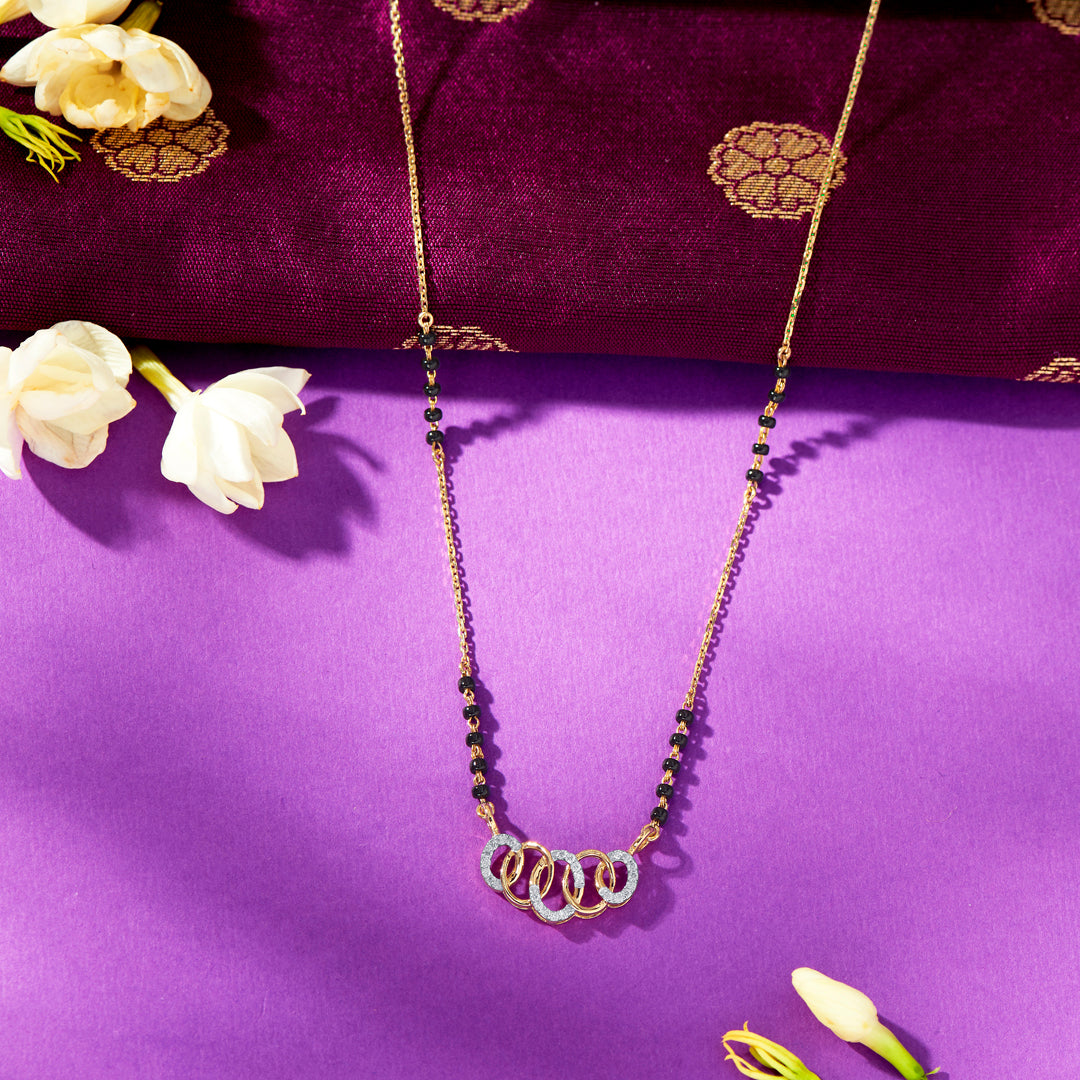 Angelic Glow Gold & Diamond Modern Mangalsutra For Women