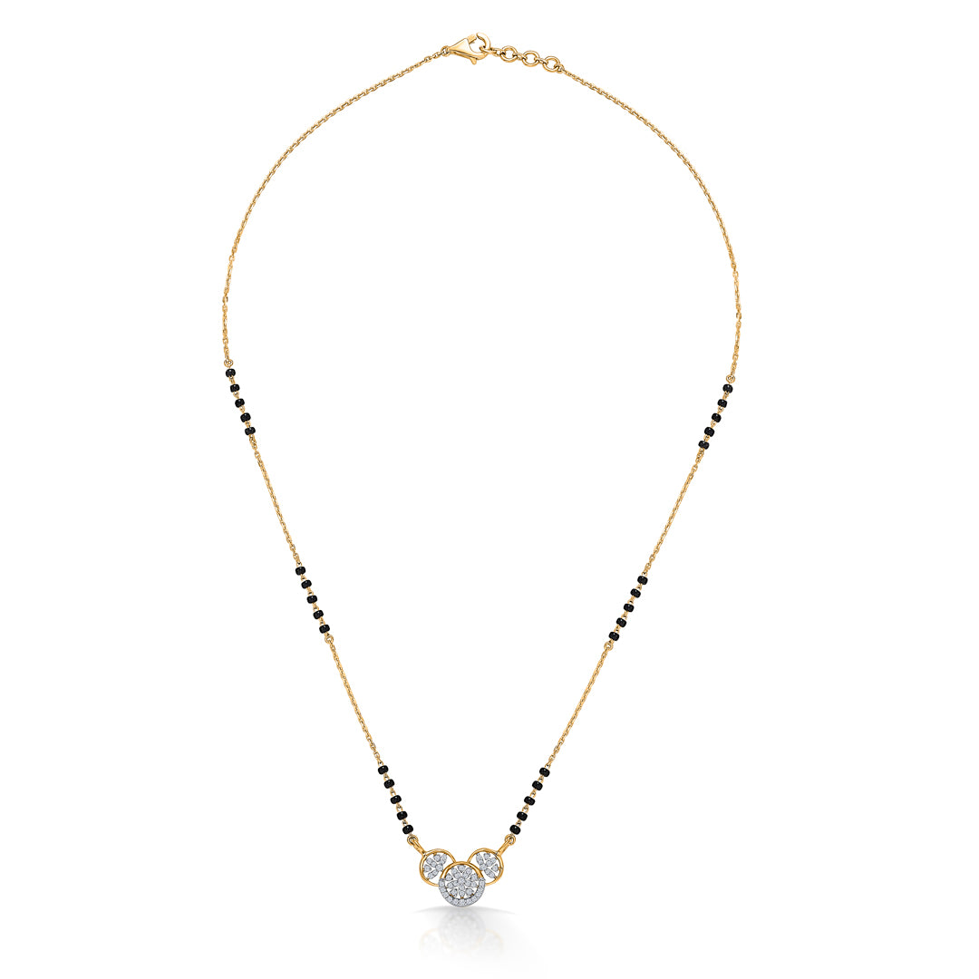 Sparkle Trio Gold & Diamond Modern Mangalsutra For Women